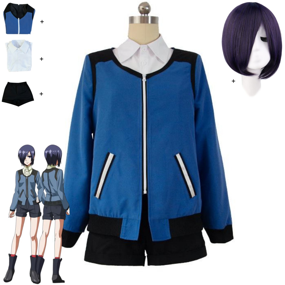 Anime Cosplay Tokyo Ghoul - Anime Tokyo Ghoul Touka 기리시마 코스프레