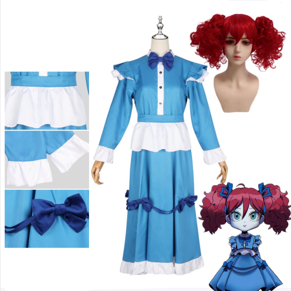 Anime Cosplay Blue Hair - 양귀비 빨간 머리 코스프레 의상 풀
