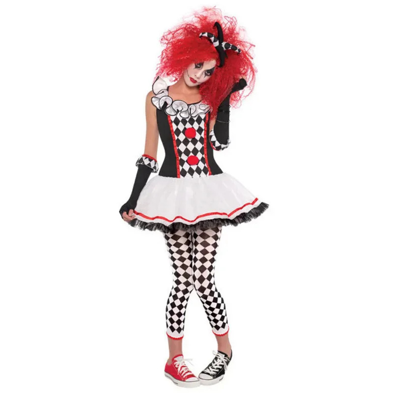 Anime Harley Quinn Cosplay - 여성 할리 할리퀸 광대 괴물 의상
