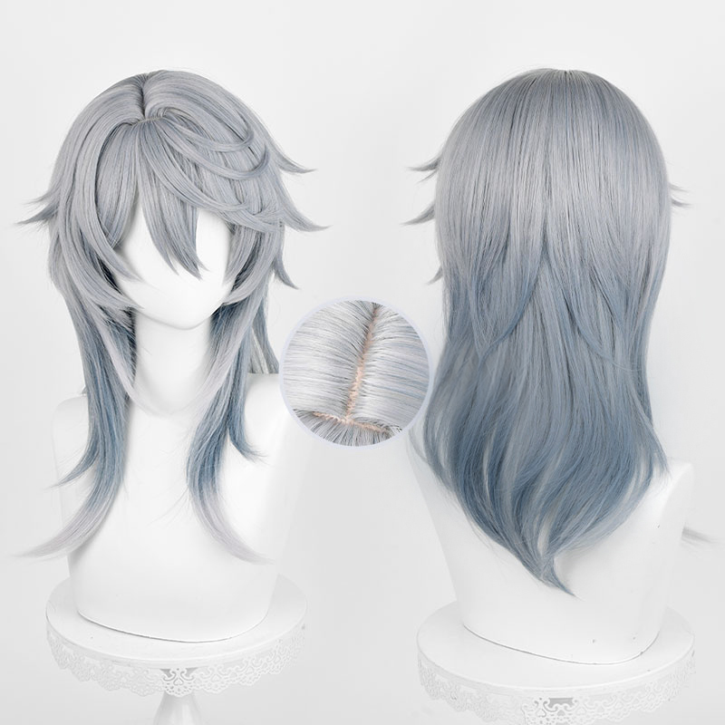Anime Cosplay Blue Hair - HSR 일요일 코스프레 가발 52cm 그레이