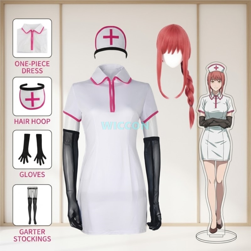 Anime Cosplay Nurse - 애니메이션 체인소맨 코스프레 의상 마키마 파워
