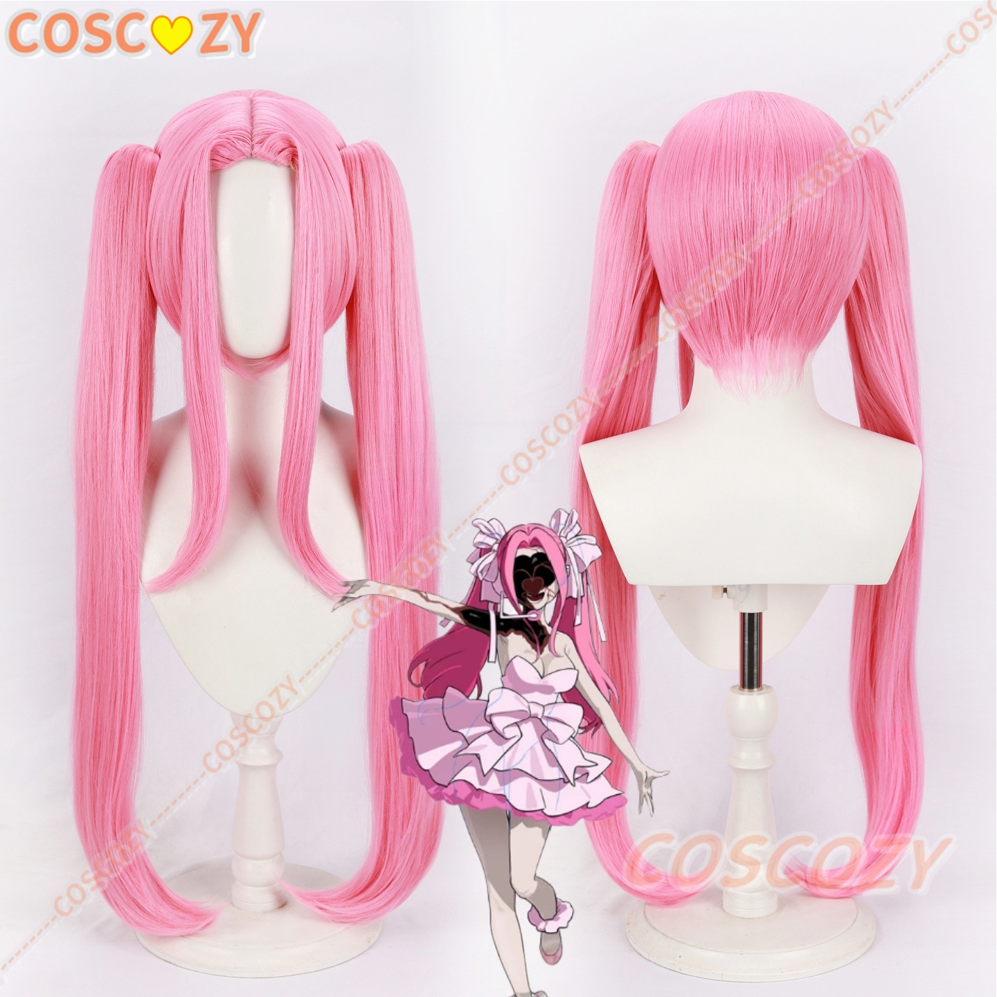 Cosplay Anime Pink Hair - 좀비 스테이지 미지 코스프레 가발 85cm