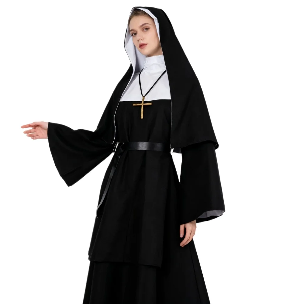 Anime Cosplay Nun - 할로윈 수녀 코스프레 의상 전통 성인