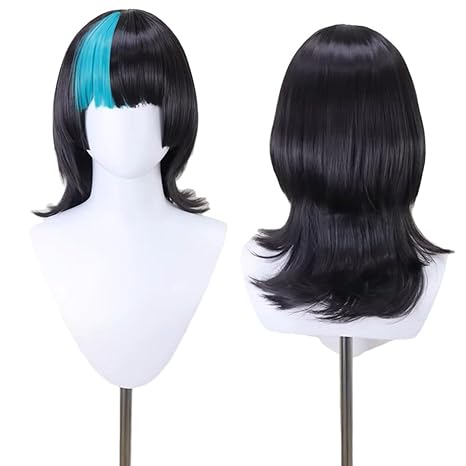 Anime Cosplay Blue Hair - 애니메이션 키라라 호시 가발 파란색과 검정색