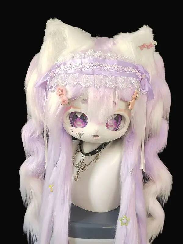 Anime Cosplay With Mask - 수제 키그 퍼슈트 헤드, 귀여운 고양이