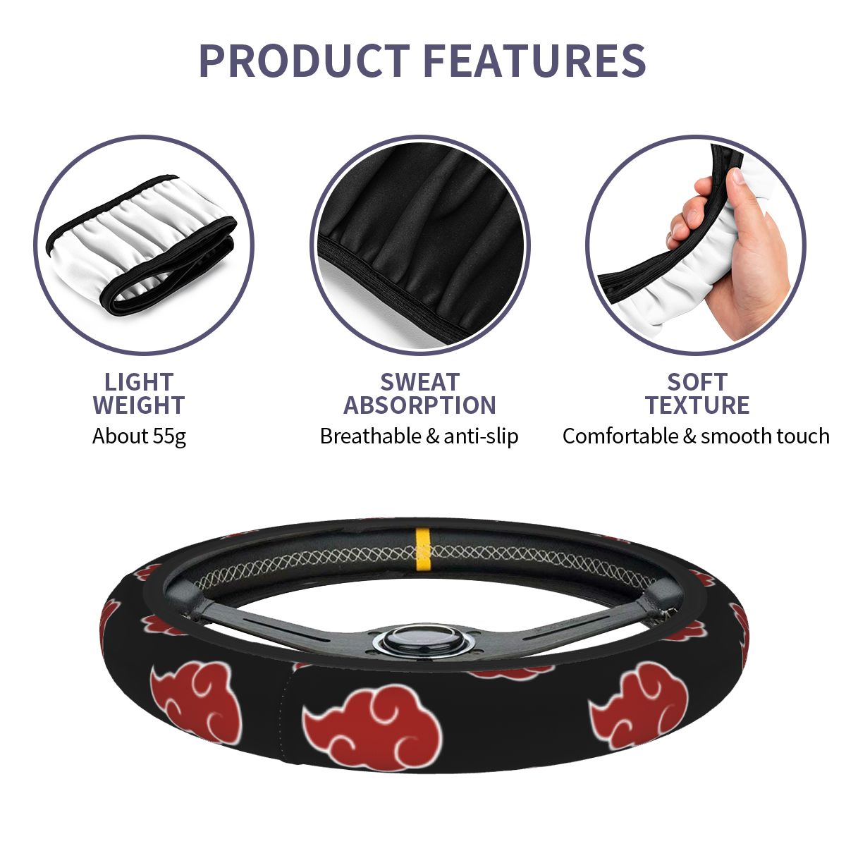 38cm 스티어링 휠 커버 아카츠키 유니버셜 일본 애니 - Naruto Headband Metal 리뷰 및 가격