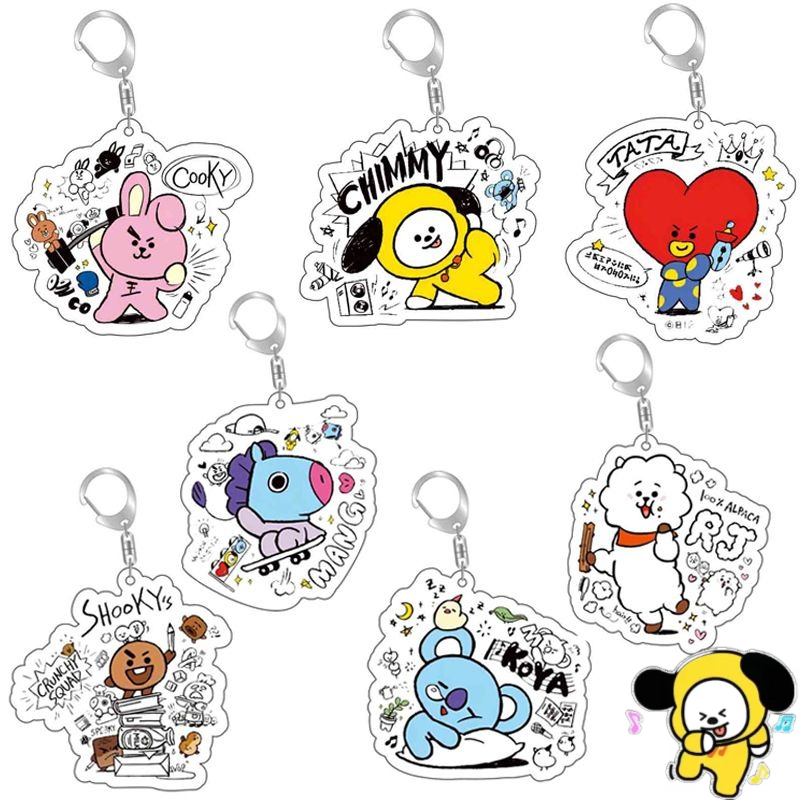 BT21 애니메이션 만화 귀여운 아크릴 키체인 BTS  - Anime Cosplay Girlfriend 리뷰 및 가격