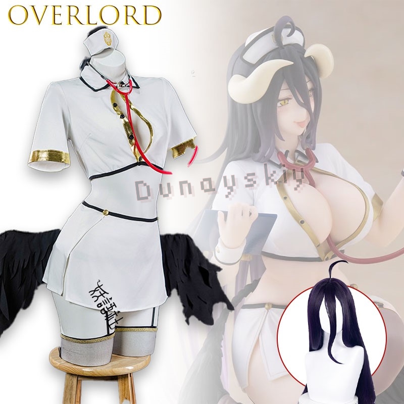 오버로드 알베도 고딕 엔젤 간호사 코스프레 의상 블랙  - Anime Cosplay Nurse 리뷰 및 가격