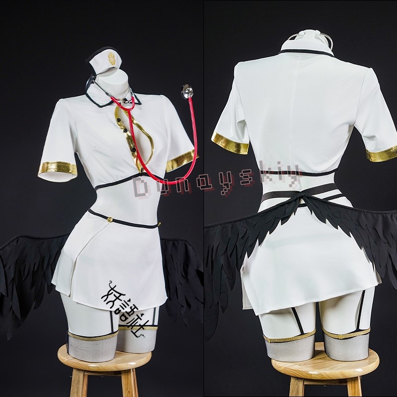오버로드 알베도 고딕 엔젤 간호사 코스프레 의상 블랙  - Anime Cosplay Nurse 리뷰 및 가격