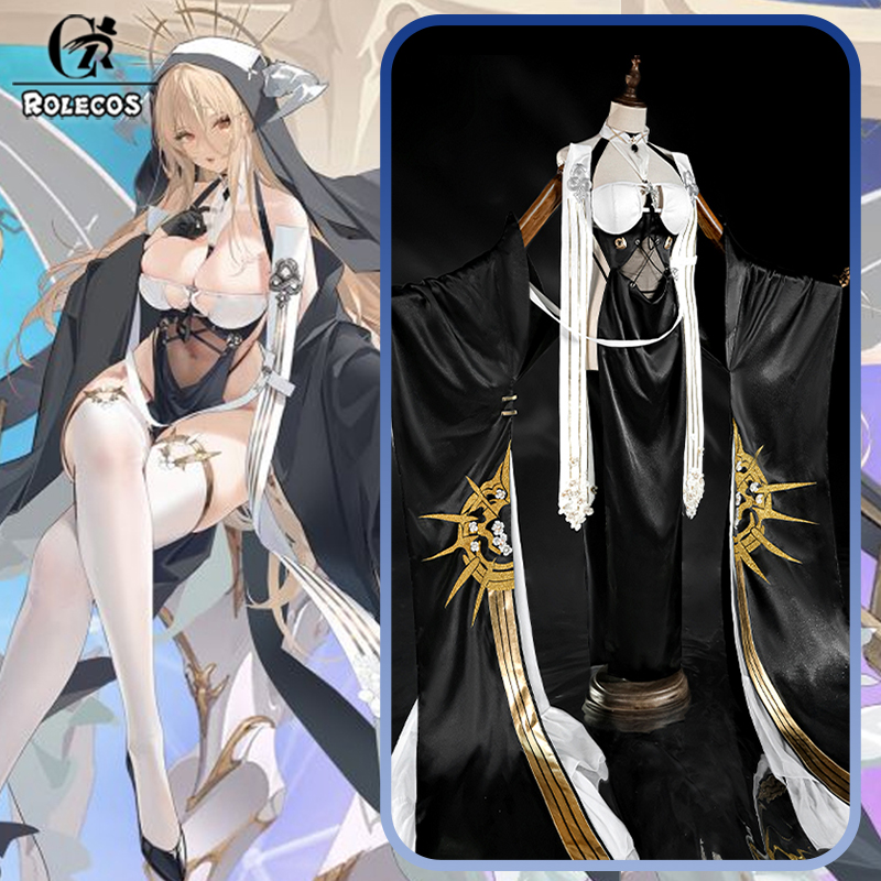 ROLECOS 게임 Azur Lane HMS Impla - Anime Cosplay Nun 리뷰 및 가격