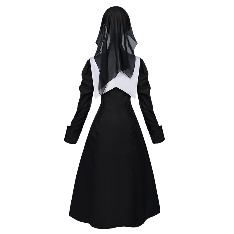 유럽과 미국 여성의 주름 장식 드레스, 슬림핏, 몸매를 - Anime Cosplay Nun 리뷰 및 가격