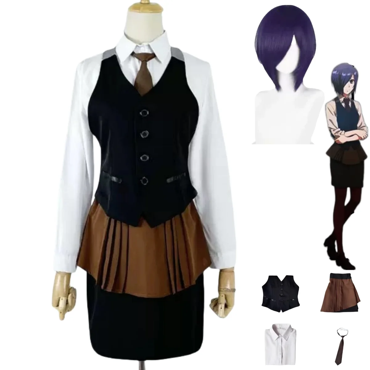 애니메이션 도쿄 구울 키리시마 토우카 코스프레 의상 작 - Anime Cosplay Tokyo Ghoul 리뷰 및 가격