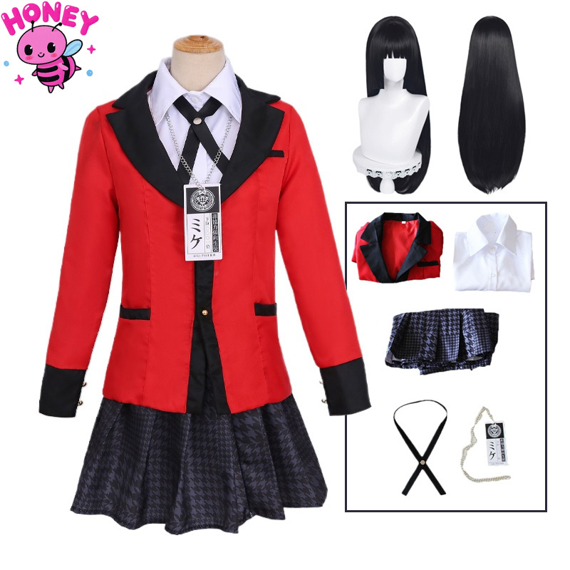 애니메이션 자바미 유메코 코스프레 의상 코트 셔츠 스커 - Anime Cosplay Yumeko 리뷰 및 가격