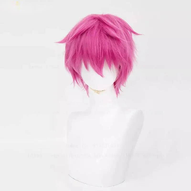 Saiki Kusuo 코스프레 가발 핑크 헤어 그린 안 - Cosplay Anime Pink Hair 리뷰 및 가격