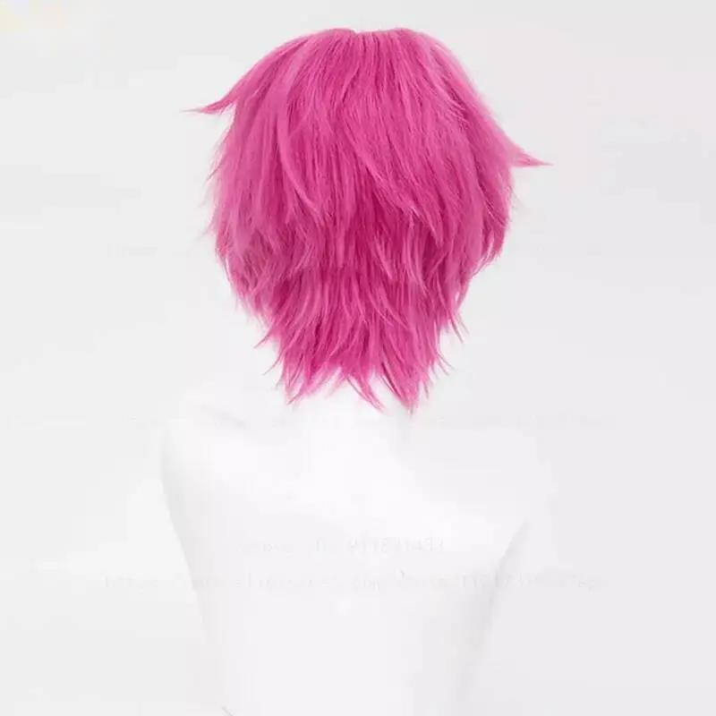 Saiki Kusuo 코스프레 가발 핑크 헤어 그린 안 - Cosplay Anime Pink Hair 리뷰 및 가격