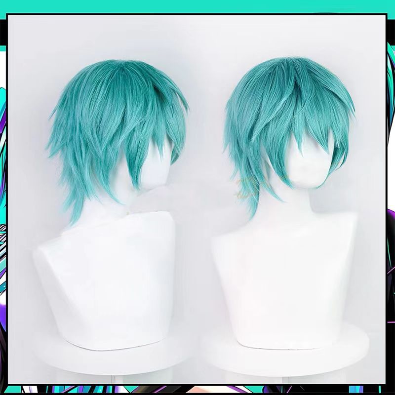 미쿠오 코스프레 가발 애니메이션 미쿠 블루 짧은 머리  - Anime Cosplay Blue Hair 리뷰 및 가격