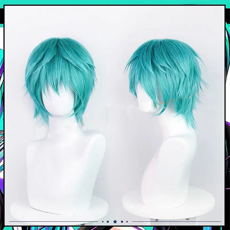 미쿠오 코스프레 가발 애니메이션 미쿠 블루 짧은 머리  - Anime Cosplay Blue Hair 리뷰 및 가격