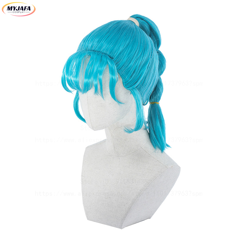 불마 코스프레 가발 부루마 가발 블루 브레이드 포니테일 - Anime Cosplay Blue Hair 리뷰 및 가격