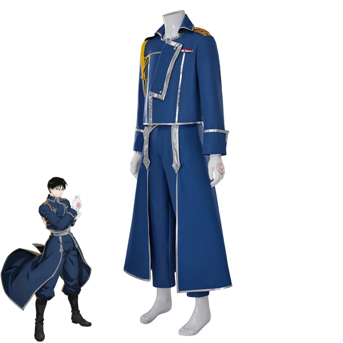 블루 파이트 군복 코트 가발 성인 남성 할로윈 카니발  - Fullmetal Alchemist Coat 리뷰 및 가격
