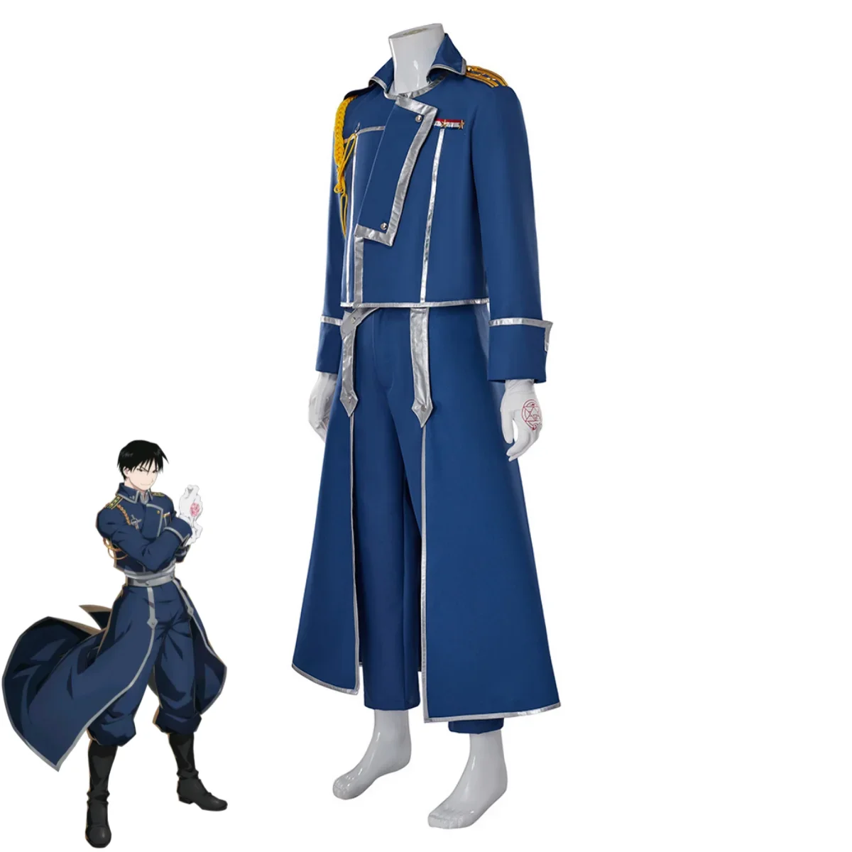 블루 파이트 군복 코트 가발 성인 남성 할로윈 카니발  - Fullmetal Alchemist Coat 리뷰 및 가격