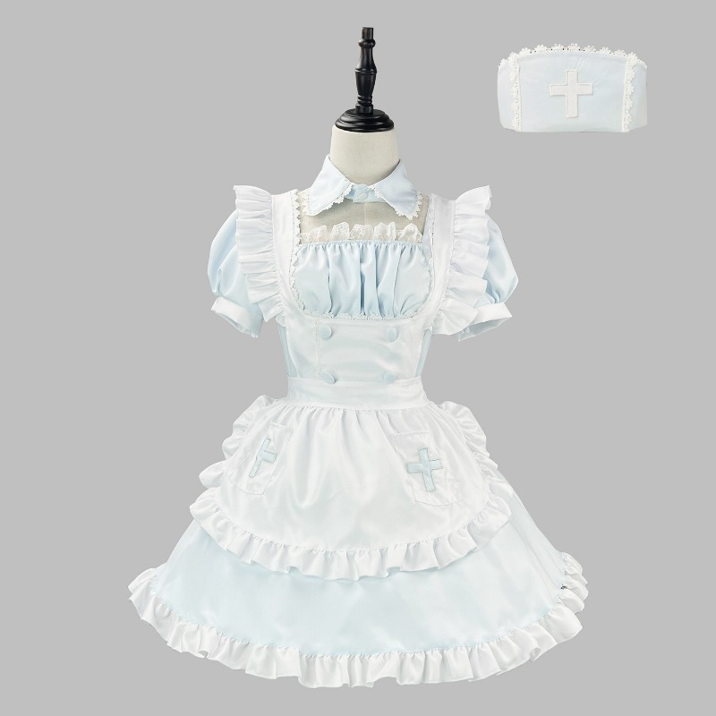 애니메이션 간호사 유니폼 세트 코스프레 의상 귀여운 블 - Anime Cosplay Nurse 리뷰 및 가격