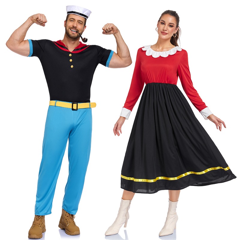 새로운 카니발 코스프레 의상 커플 클래식 만화 뽀빠이  - Anime Cosplay Couple 리뷰 및 가격