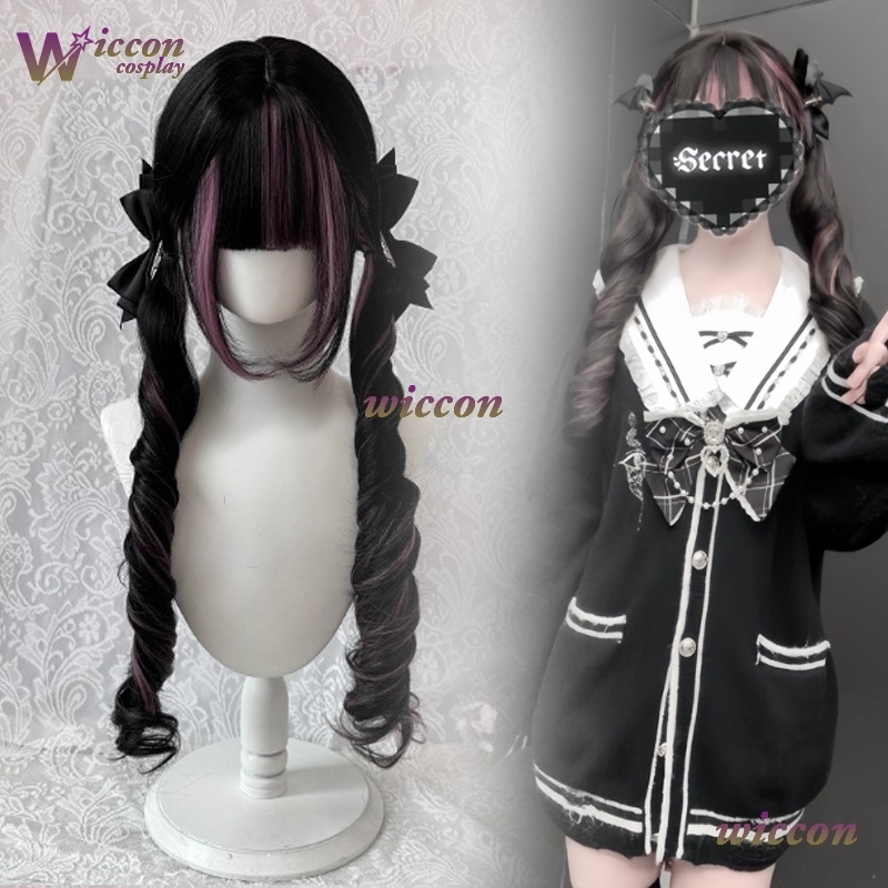 만화 ‌ 검은색 가발 핑크색 코스프레 가발 앞머리가 있 - Cosplay Anime Pink Hair 리뷰 및 가격