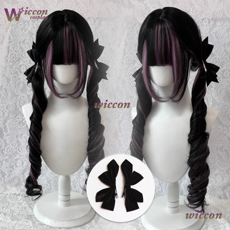 만화 ‌ 검은색 가발 핑크색 코스프레 가발 앞머리가 있 - Cosplay Anime Pink Hair 리뷰 및 가격